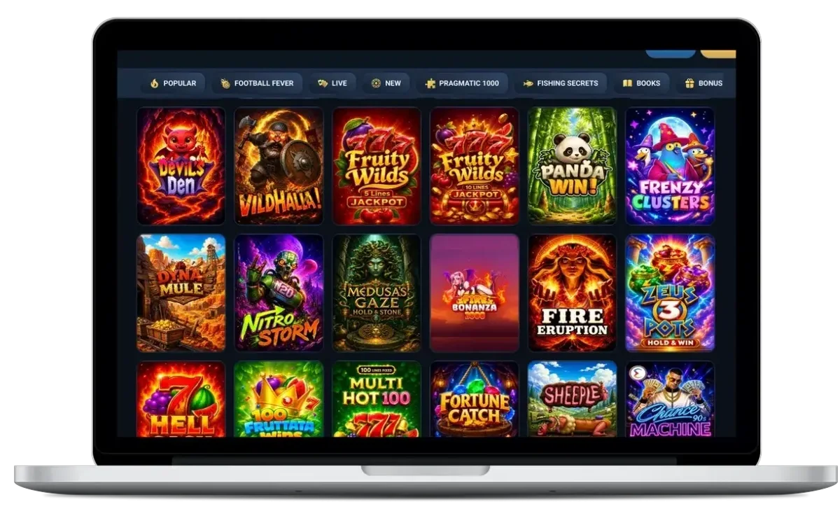 Wettzo slots on desktop