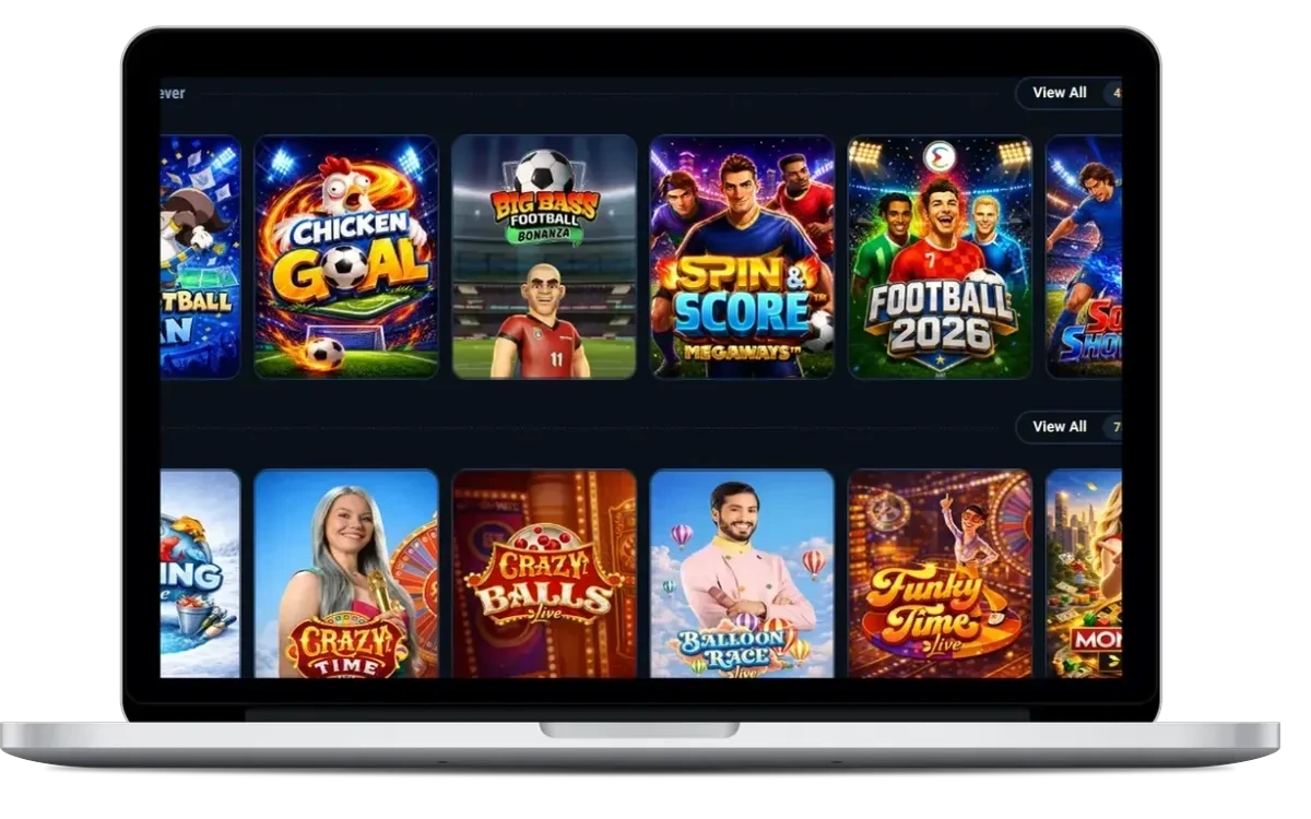 Wettzo live casino on a computer